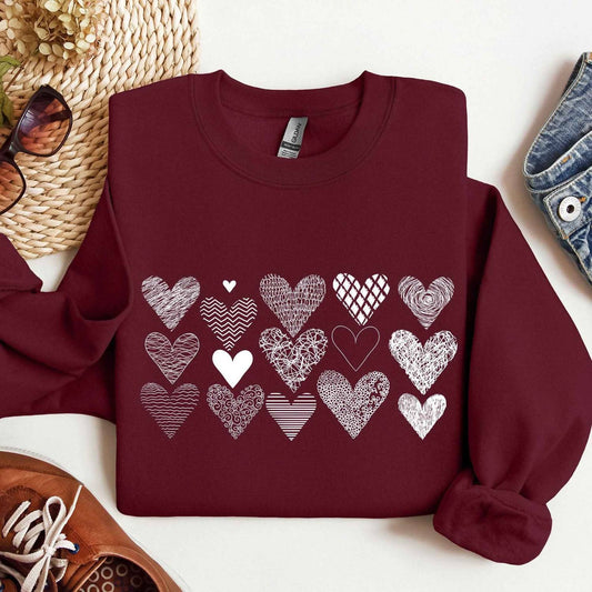 Herzdoodles Valentinstags-Sweatshirt