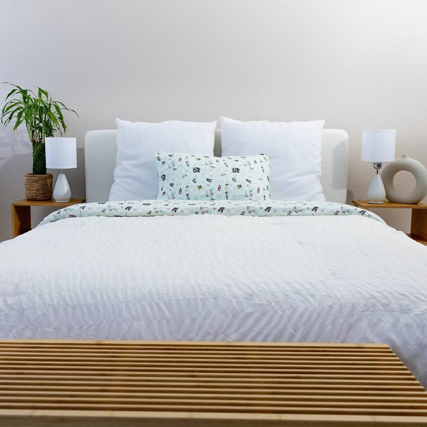 Kid's Minecraft Sleep Repeat Bamboo Twin Sheet Set