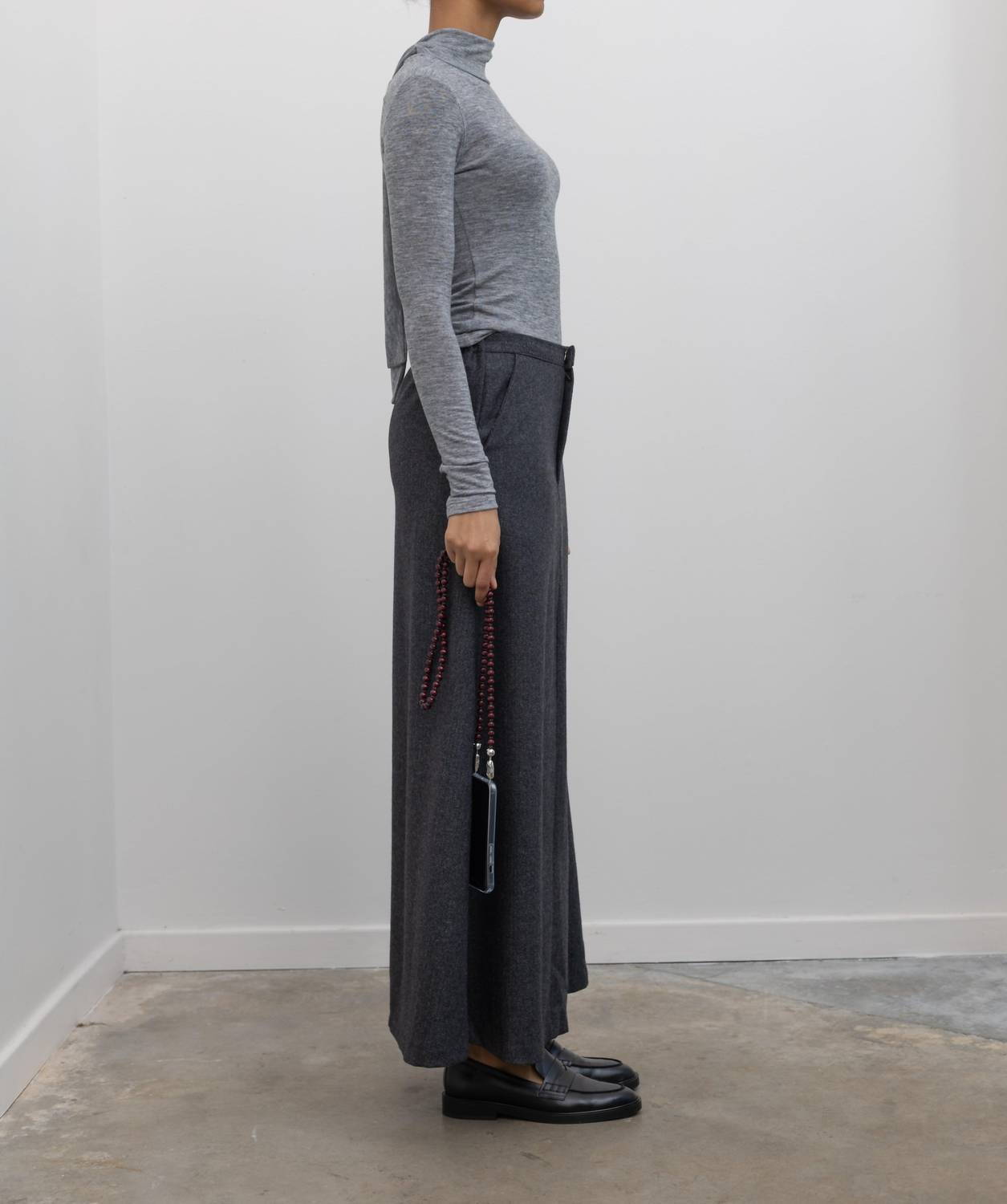 Herringbone Tailored Maxi Skirt