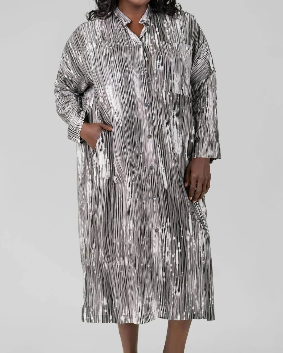 Sea Viscose Shirt Dress - Plus