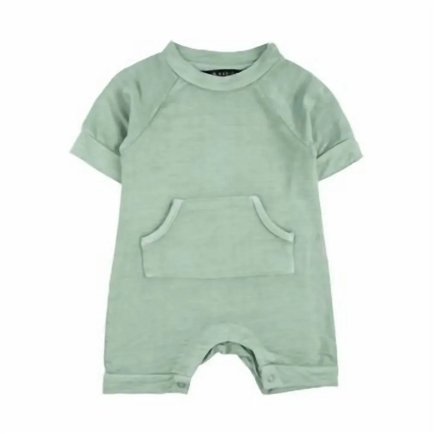 Baby Strampler mit kurzen Ärmeln und Henry-Ausschnitt