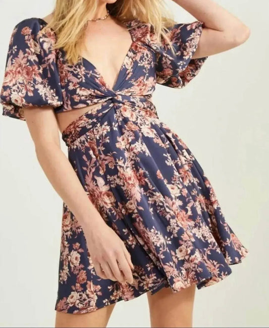 Floral Dress With Cut Outs