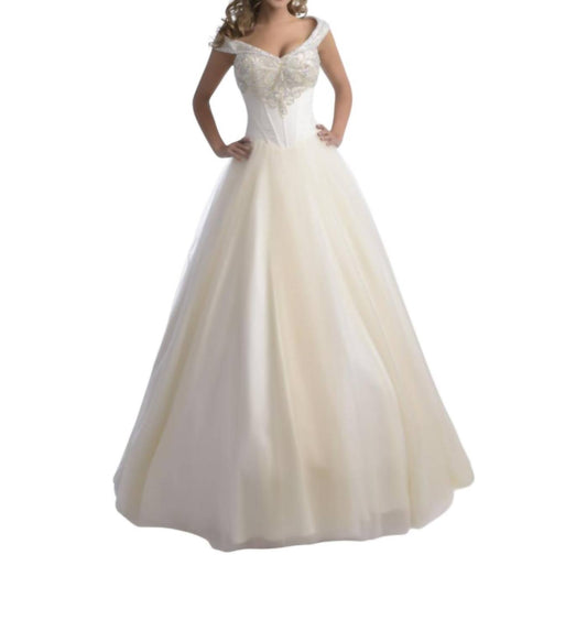 Tüllperlen-A-Linien-Ballkleid