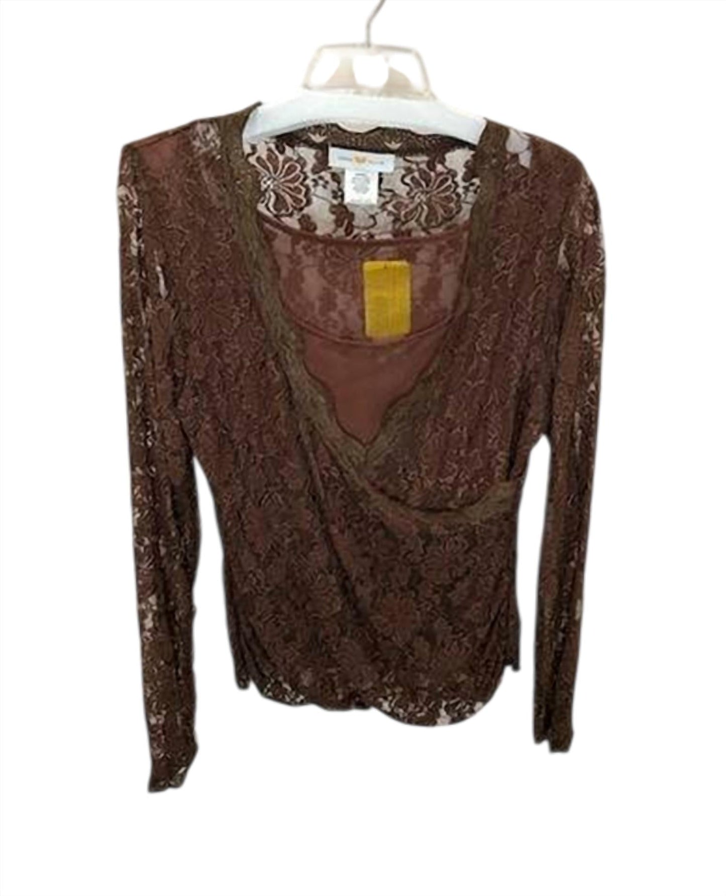 Women Floral Lace Wrap Blouse