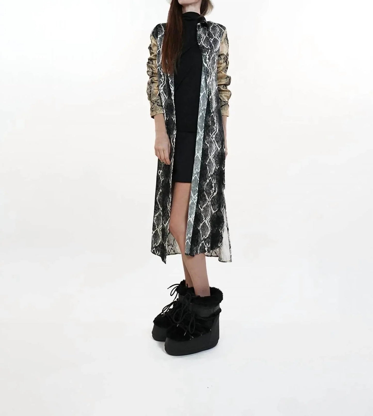 Snakeskin Print Shirt Dress