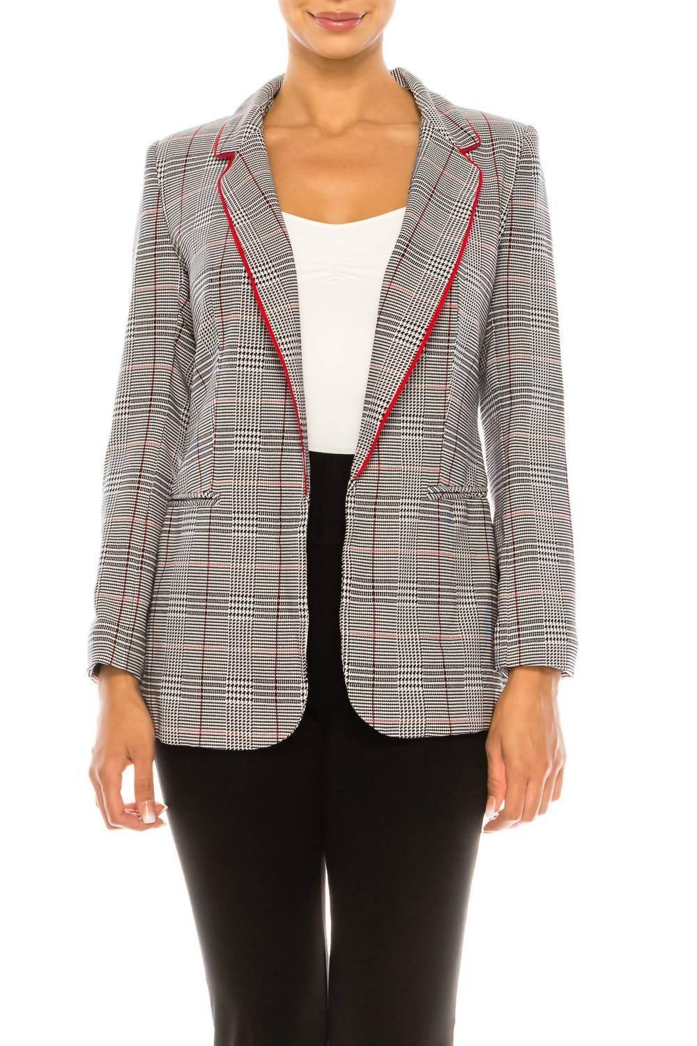 Blazer mit Hahnentrittmuster