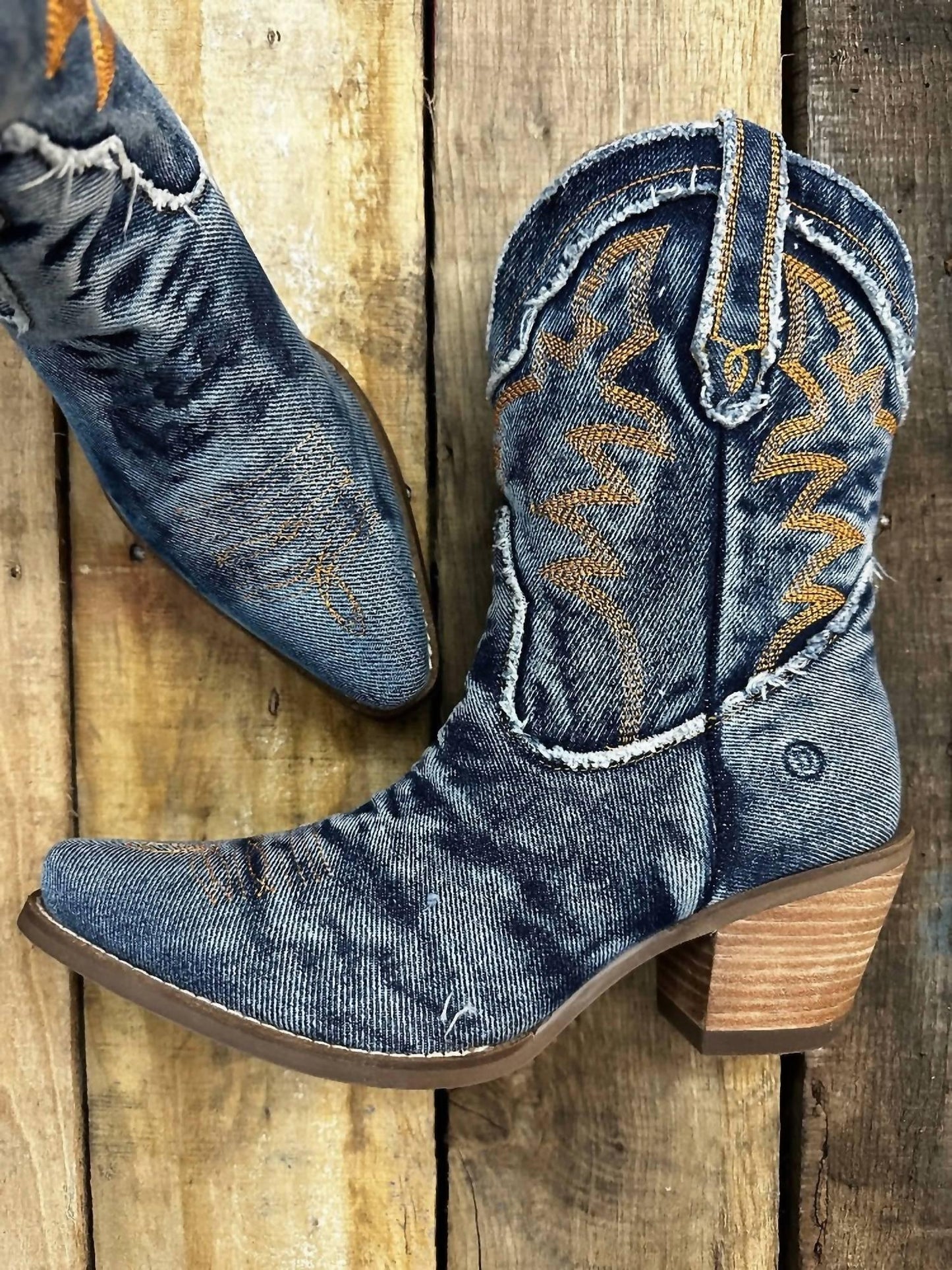 Damen-Denim-Stiefeletten
