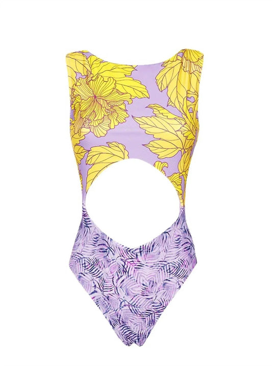 Women's Cut Out One Piece + Puffed Sleeves