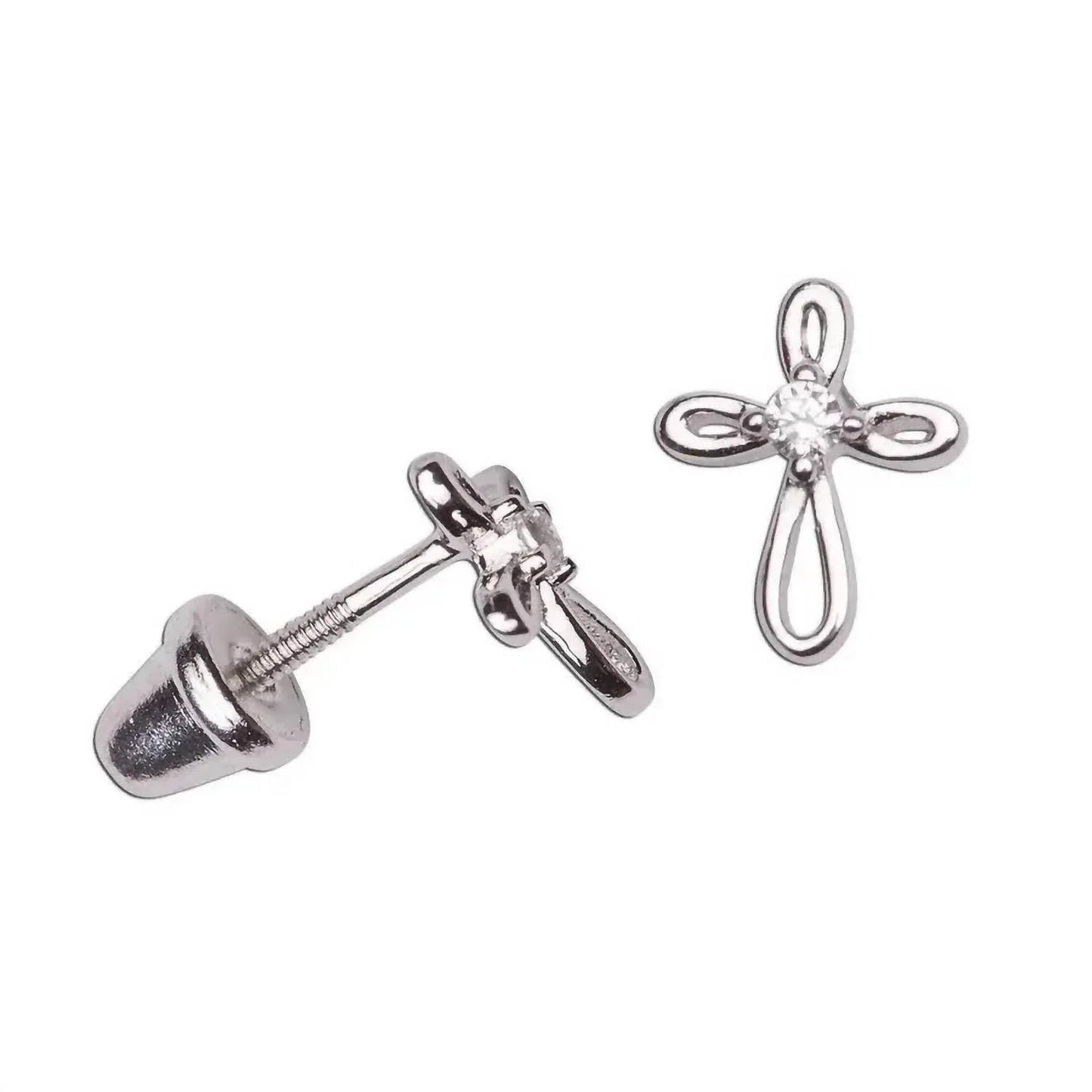 Baby Infinity Cross Earrings