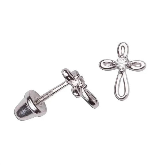 Baby Infinity Cross Earrings