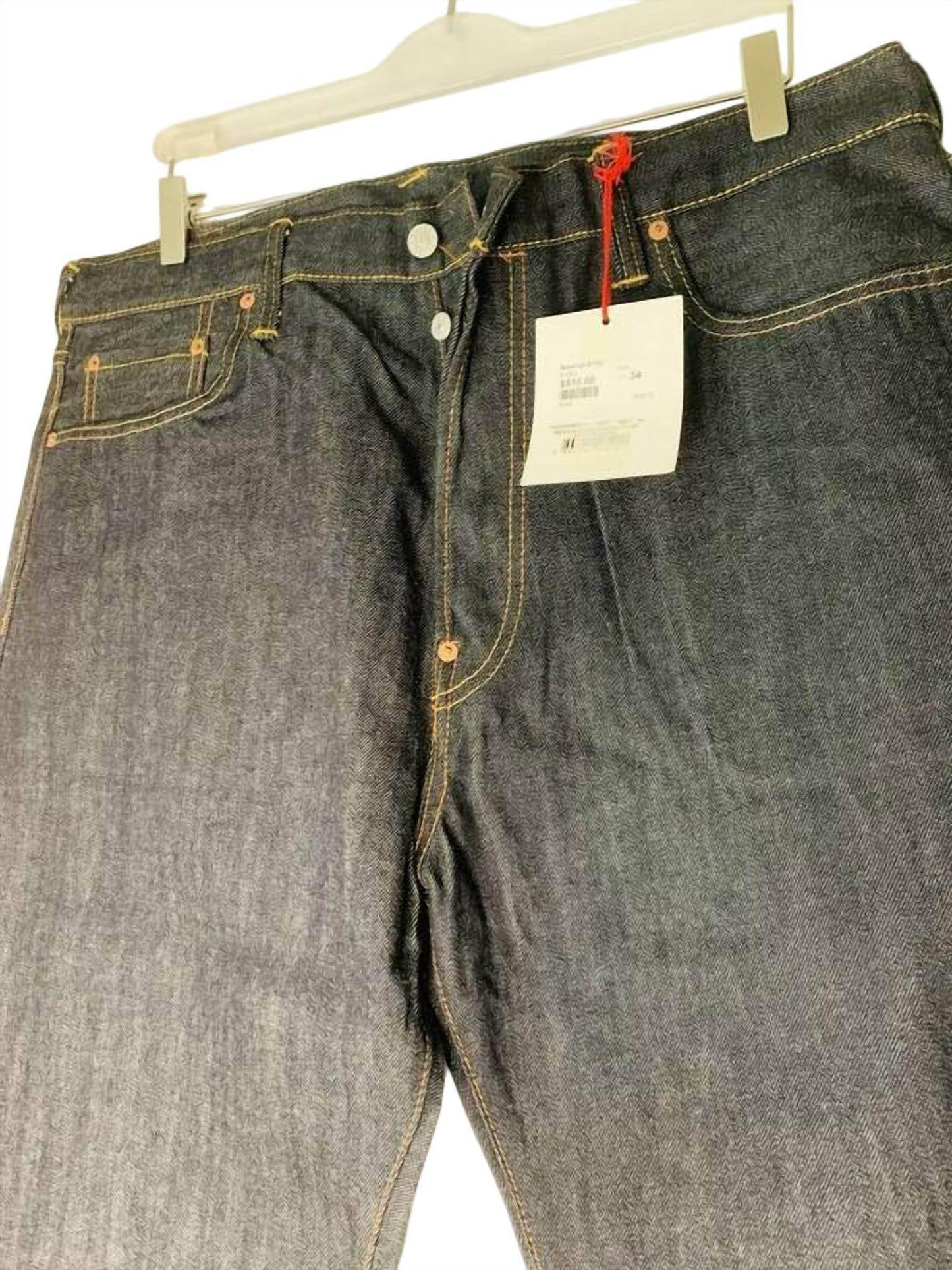 Men Japanese Selvedge Baggy Jeans With Seagull Logo
