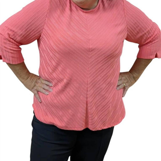 Three Quarter Sleeve Coral Island A Line Top