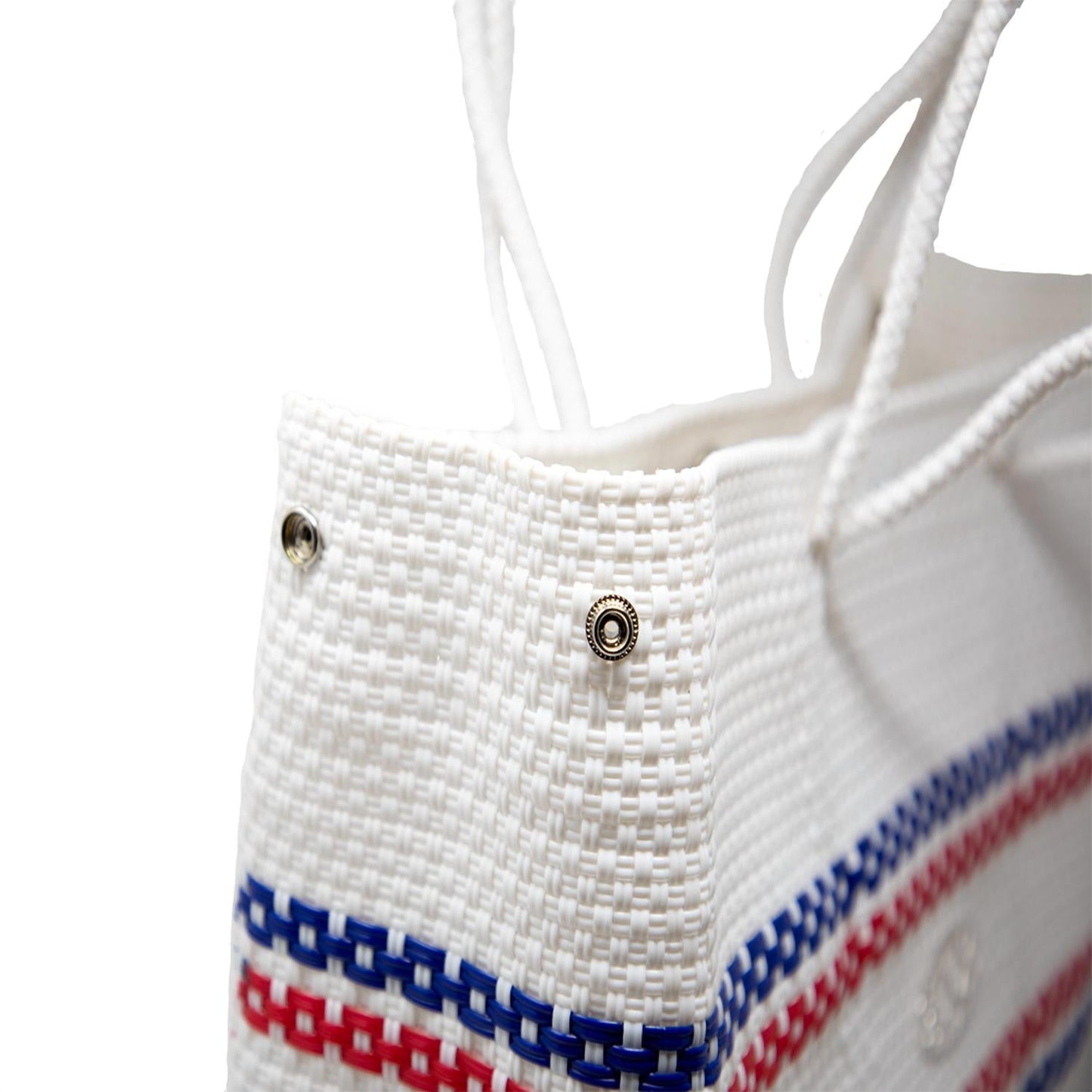 Gewebte Damen-Reisetasche mit Streifen und Clutch
