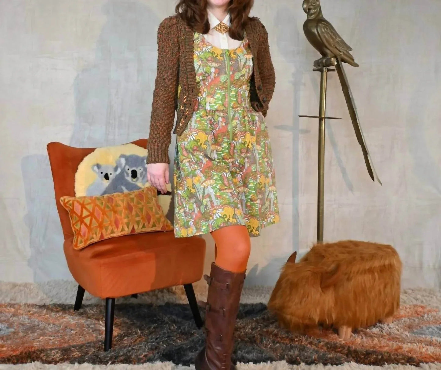 Magic Mushrooms Zip-front Dress