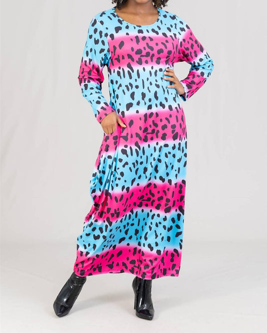 Animal Print Knit Maxi Dress