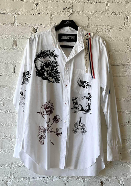Women's Silk Screen Melange Deconstructed Classic Shirt