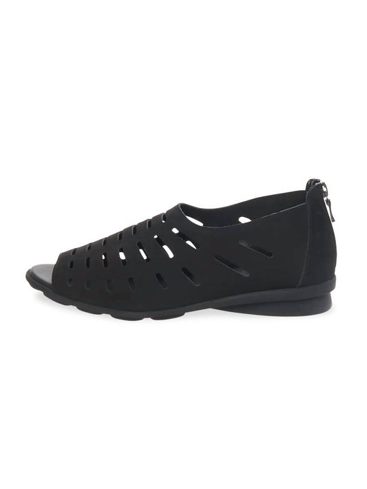 Women's Christos Leather Flats Zip Back Shoes