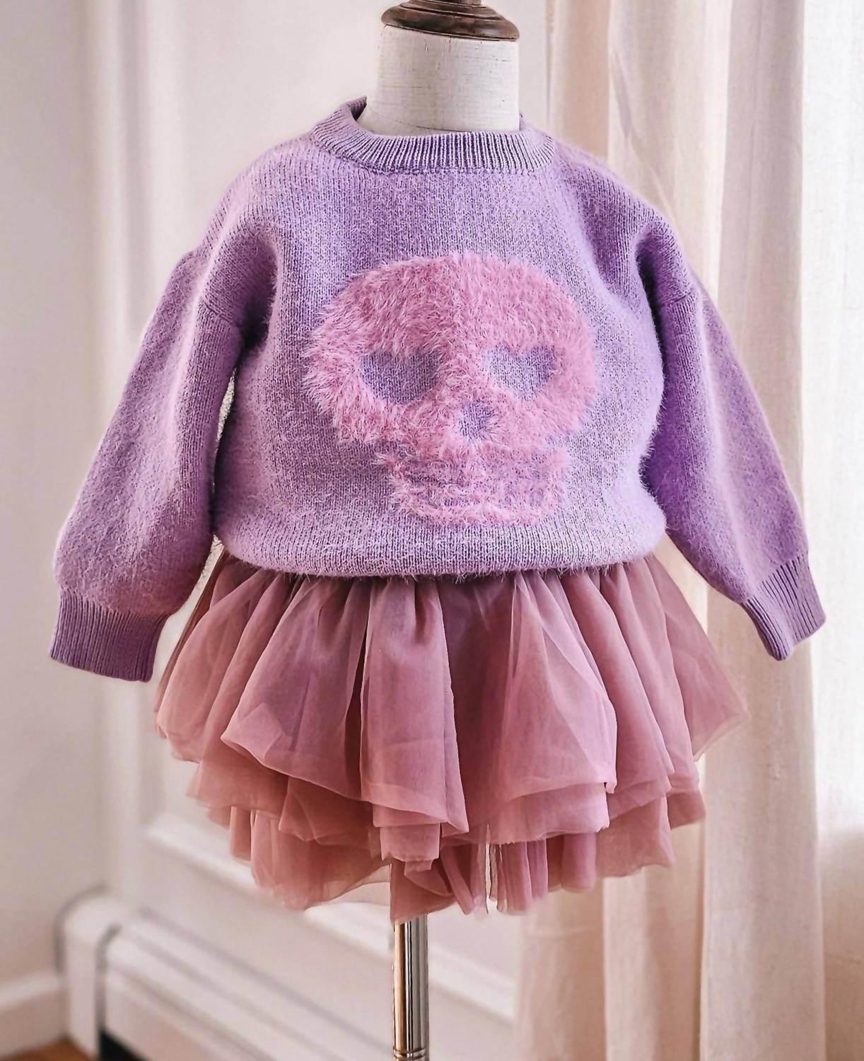 Kids Fuzzy Skull Sweater