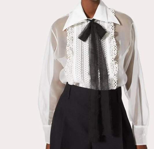 Embroidered Organza Shirt