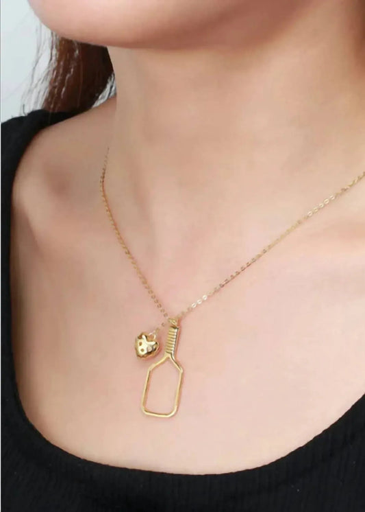 Women's Pickleball Love Heart Necklace