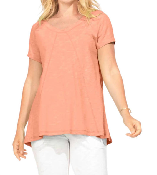 Cotton Slub Vneck Tunic Top