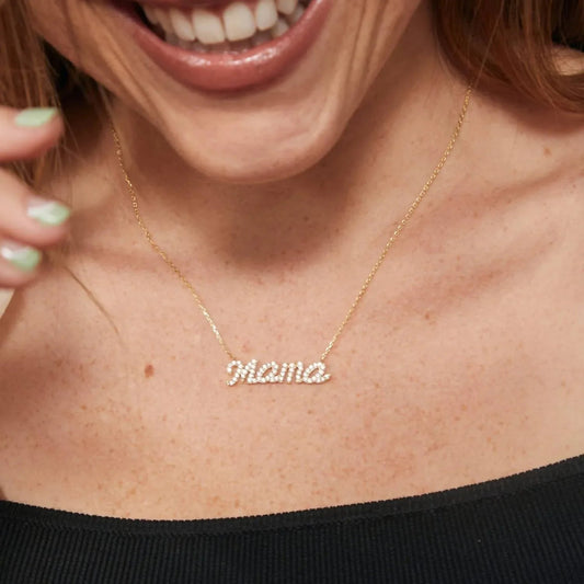 Women's Cubic Zirconia "mama" Necklace