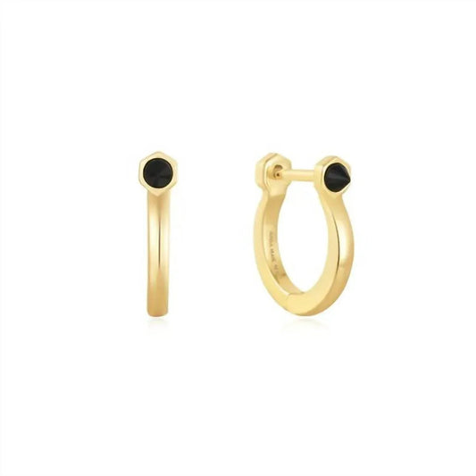 Women's Agate Huggie Hoop Earrings
