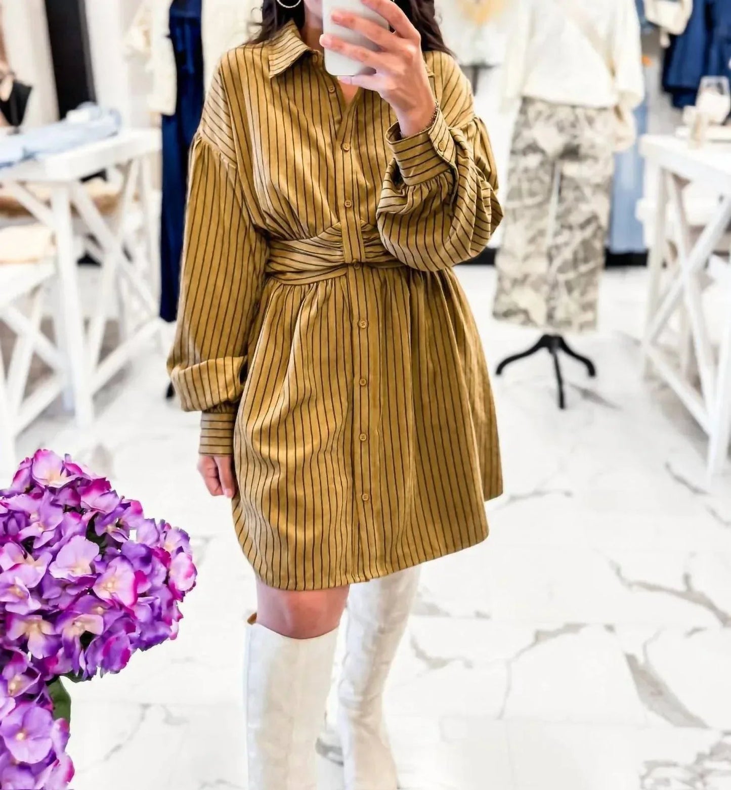 Women's Queue Me In Striped Mini Dress