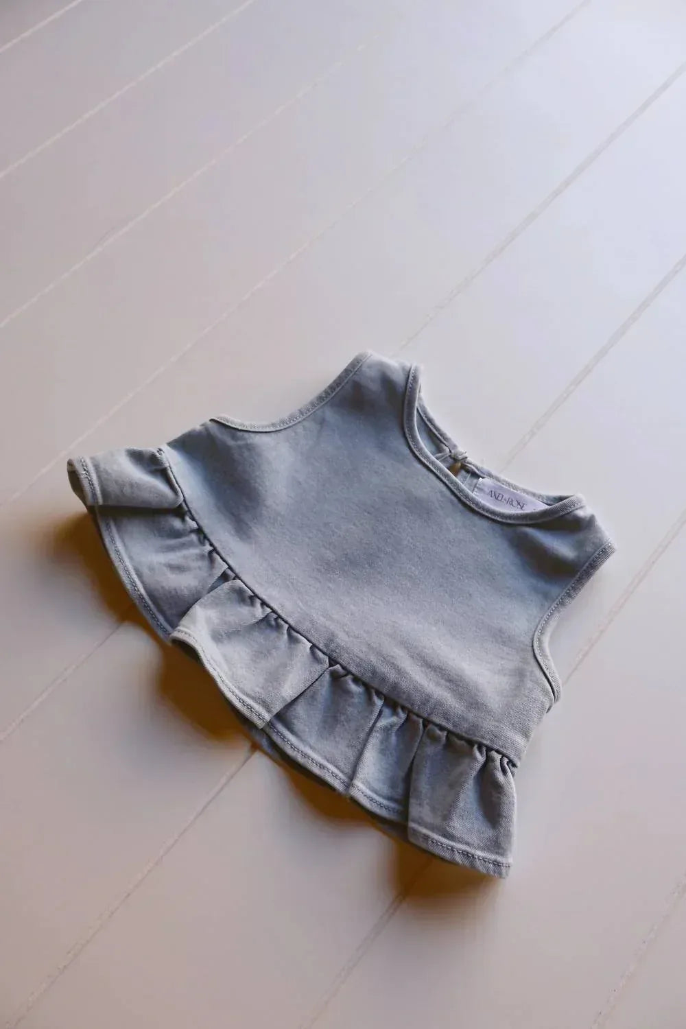Mädchen Jeans-Rüschenoberteil