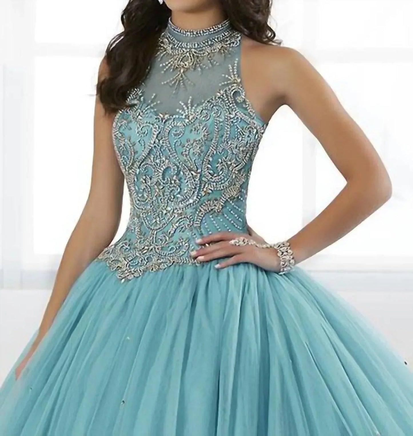 Straight Tulle Ball Gown
