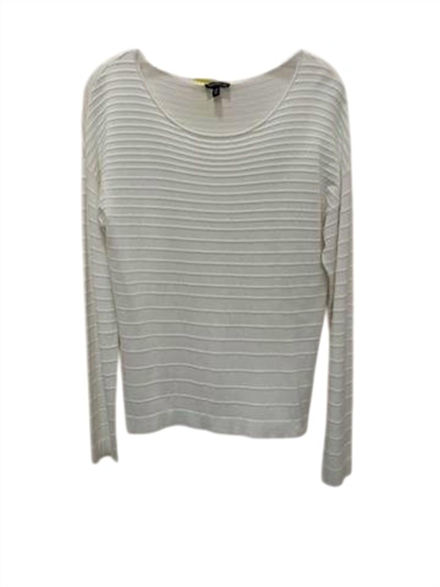 Women Crewneck Embossed Stripe Sweater
