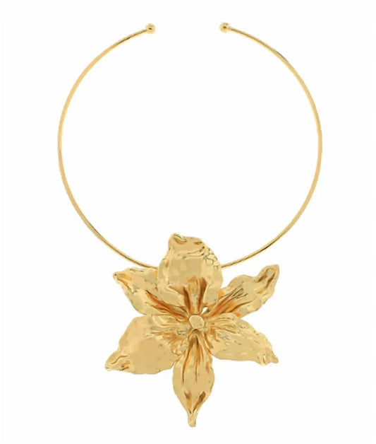 Women's Textured Flower Wire Open Choker