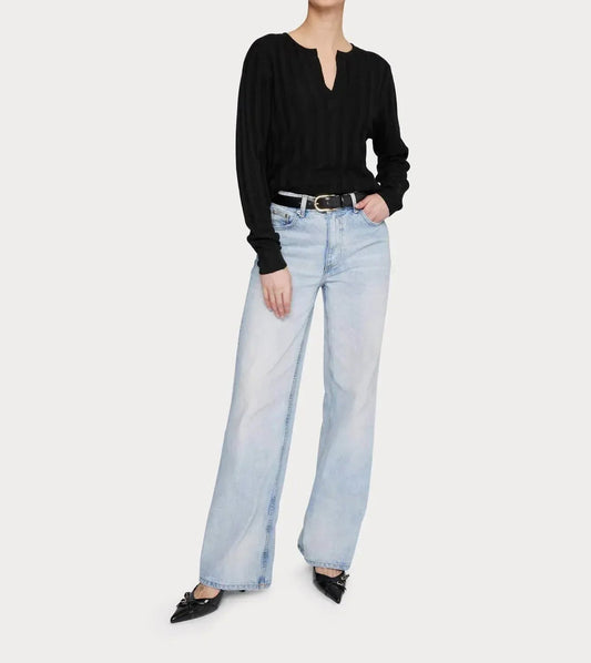 Cashmere Blend Ribbed V Sweater