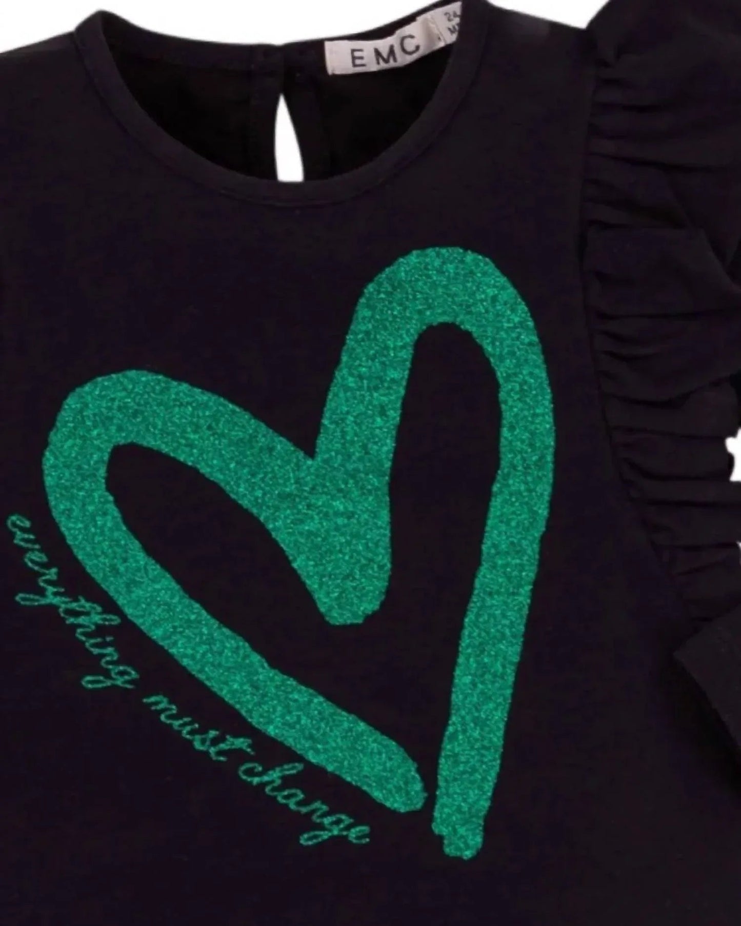 Langärmeliges Glitzer-Grafik-T-Shirt für Mädchen