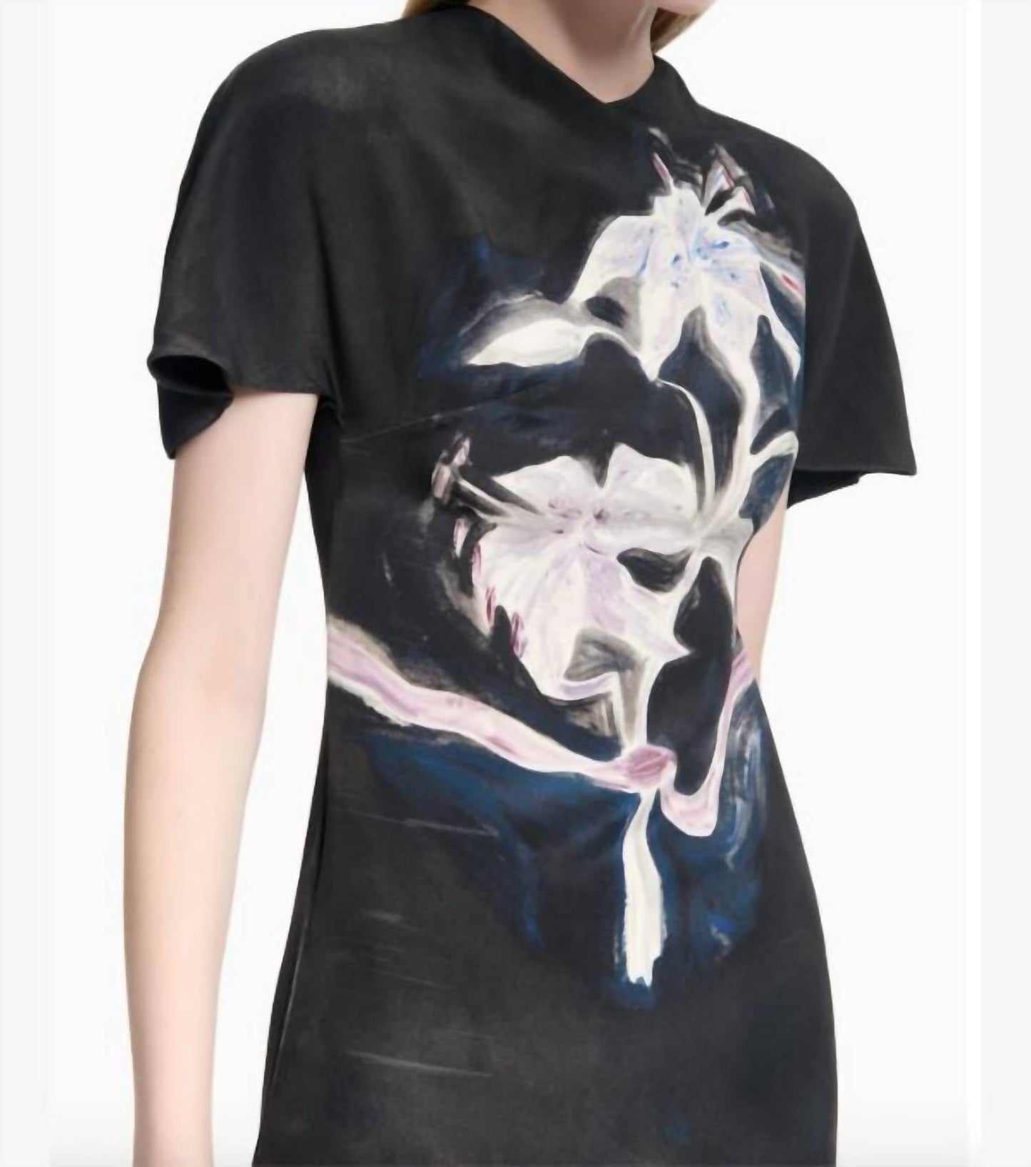 Midi-Kleid aus Seide mit Gänseblümchenmuster