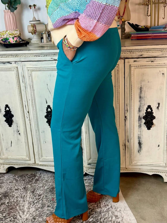 High-Waist-Schlaghose aus Stretchmaterial