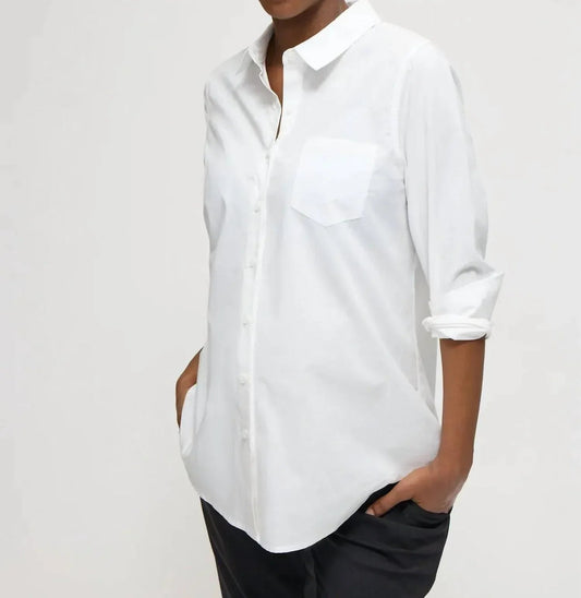 Classic Button Down Poplin Maternity And Nursing Shirt