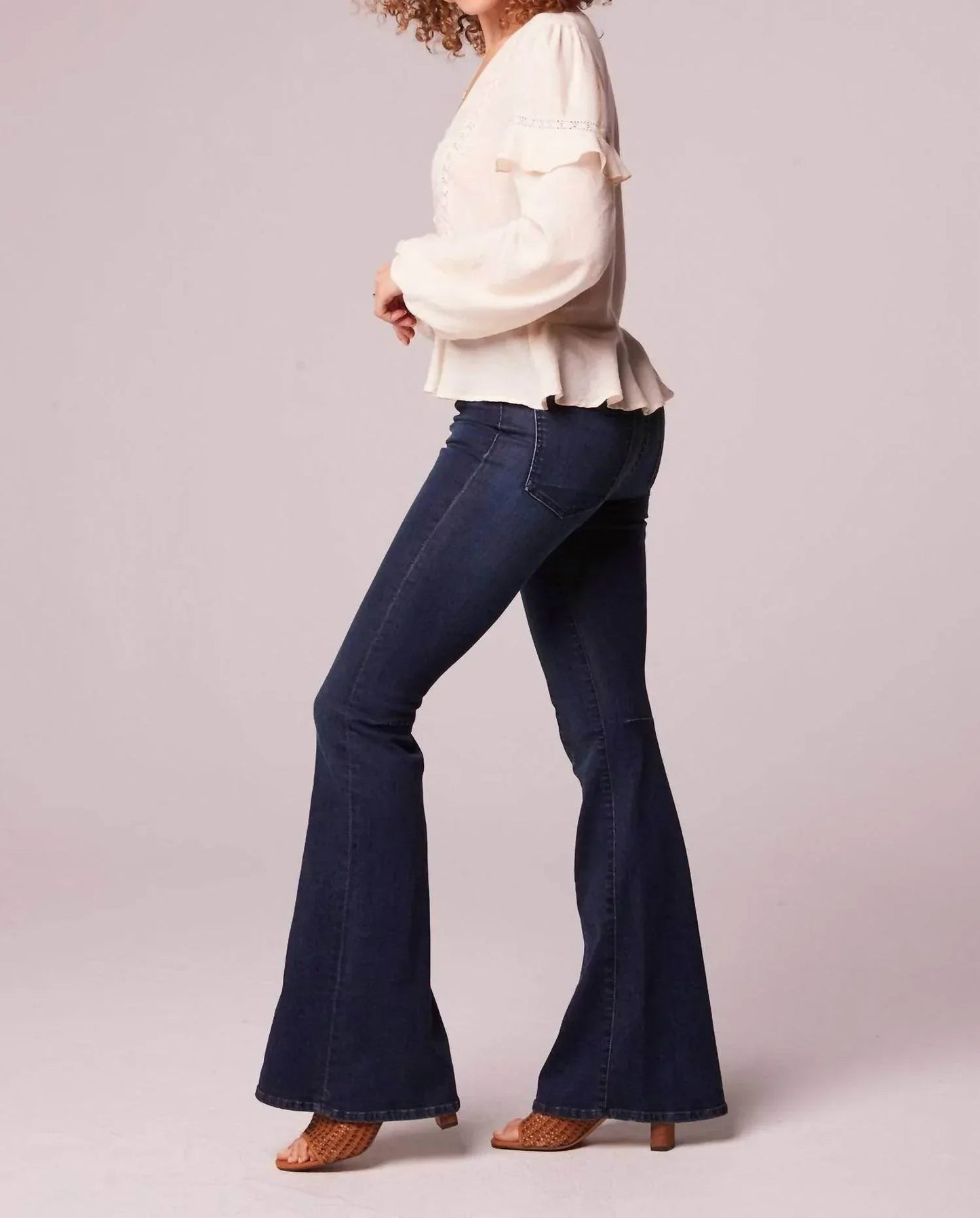 Sandy Ruffle Long Sleeve Button Blouse