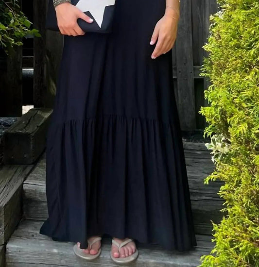 Sofie Tiered V Neck Long Dress