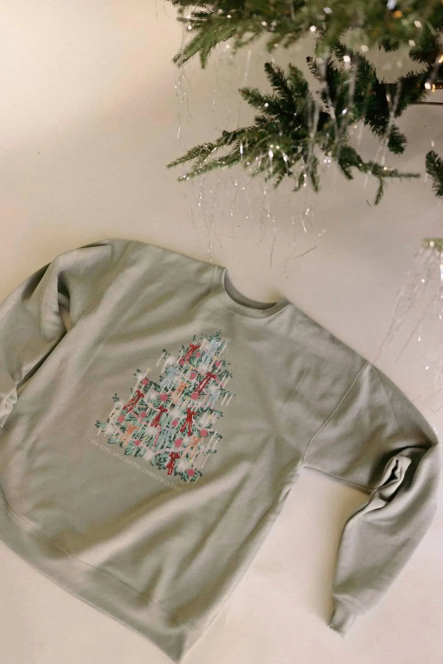 Ginger Christmas Tinsel Tree Sweatshirt