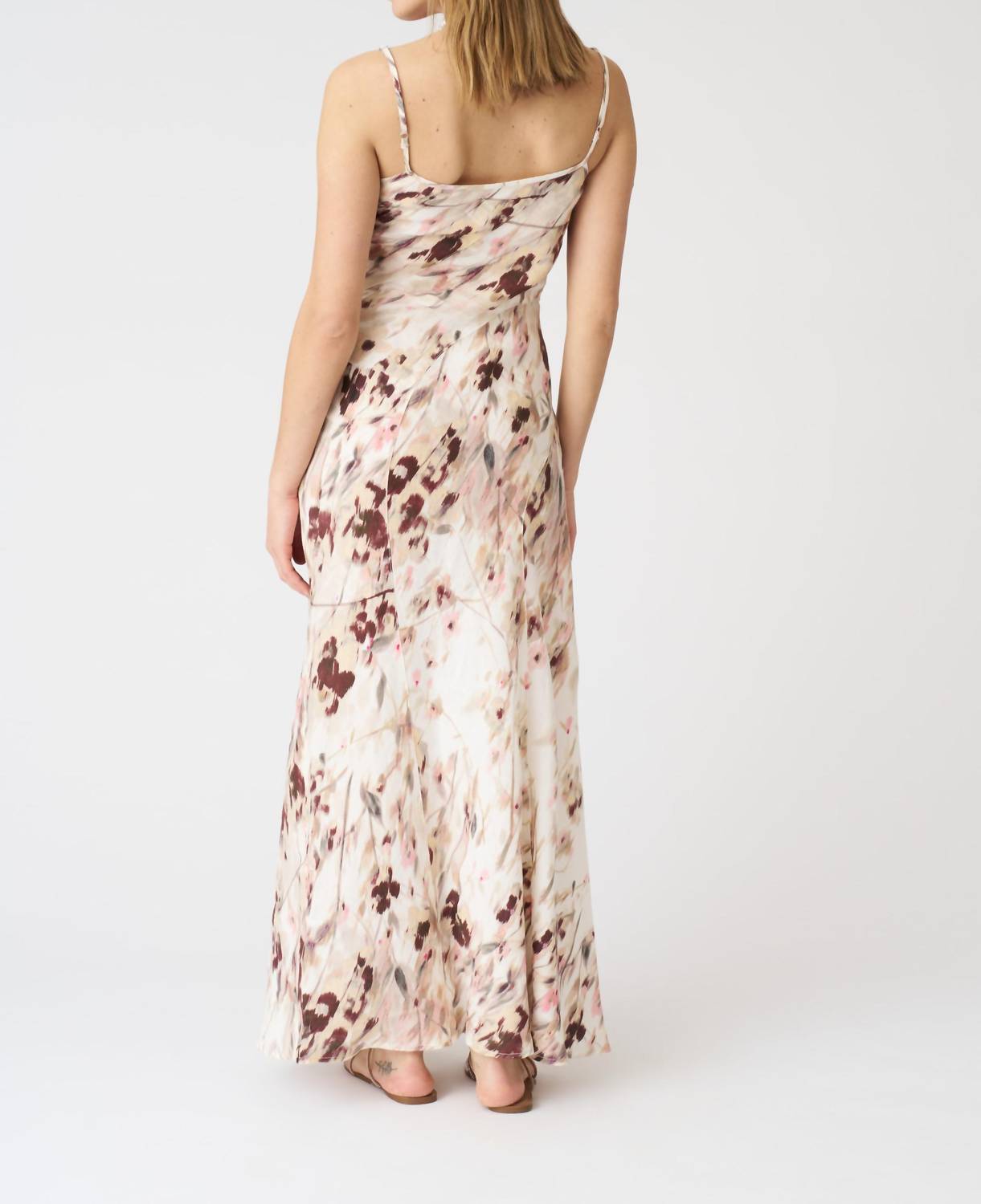 Maxikleid aus Leinen mit Blumenmuster