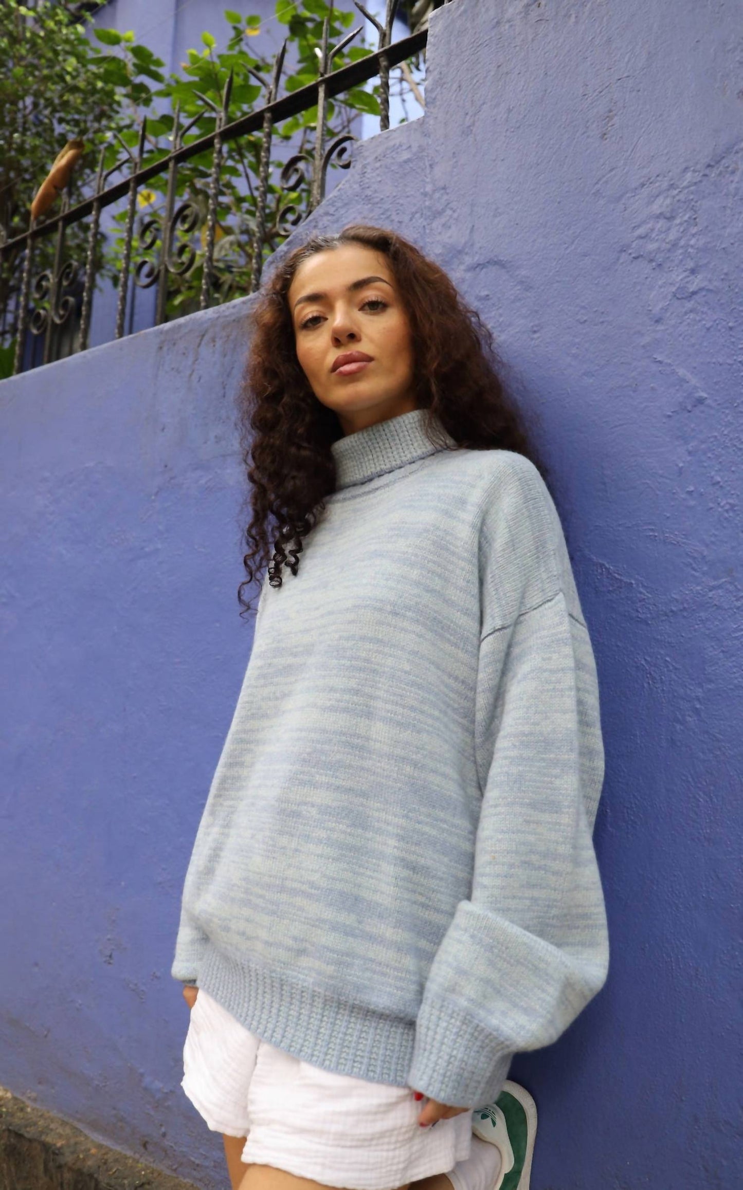 Stripe Turtleneck Sweater