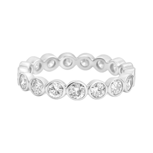 Women's Sterling Silver Moissanite Eternity Band Ring