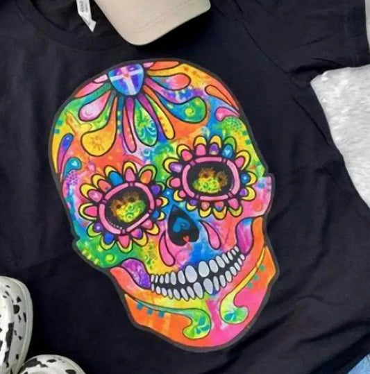 Women's Colorful Sugar Skull Tee
