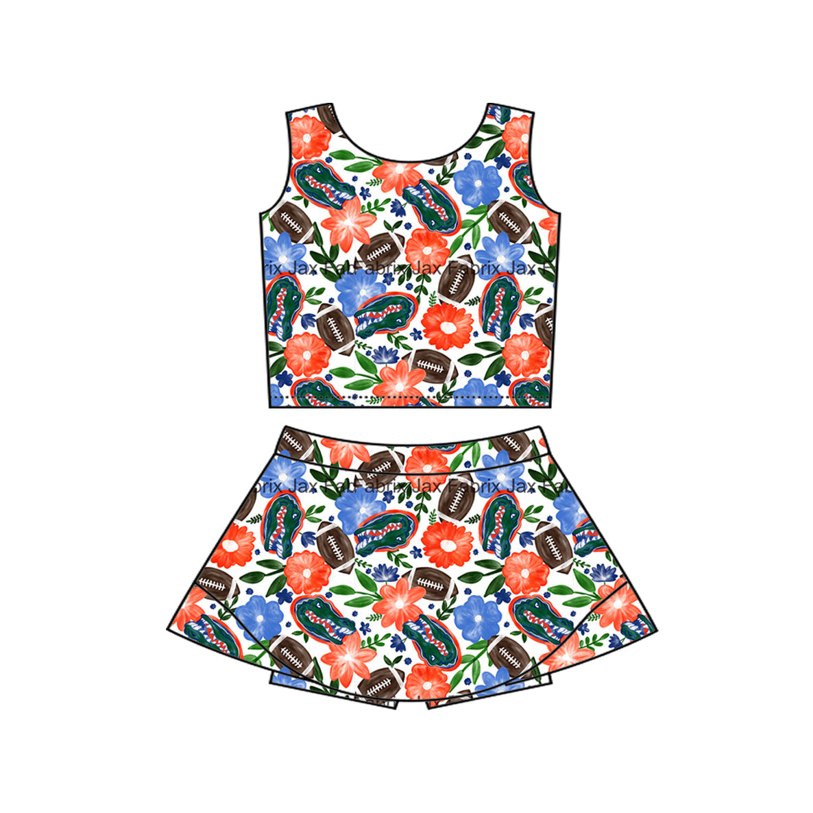 MOQ 5 Stk. Krokodil Blumen Fußball Kinder Mädchen Team Active Outfits