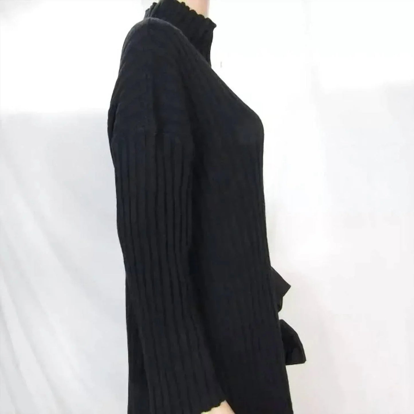 Geripptes Strickkleid für Damen mit Schleifendetail