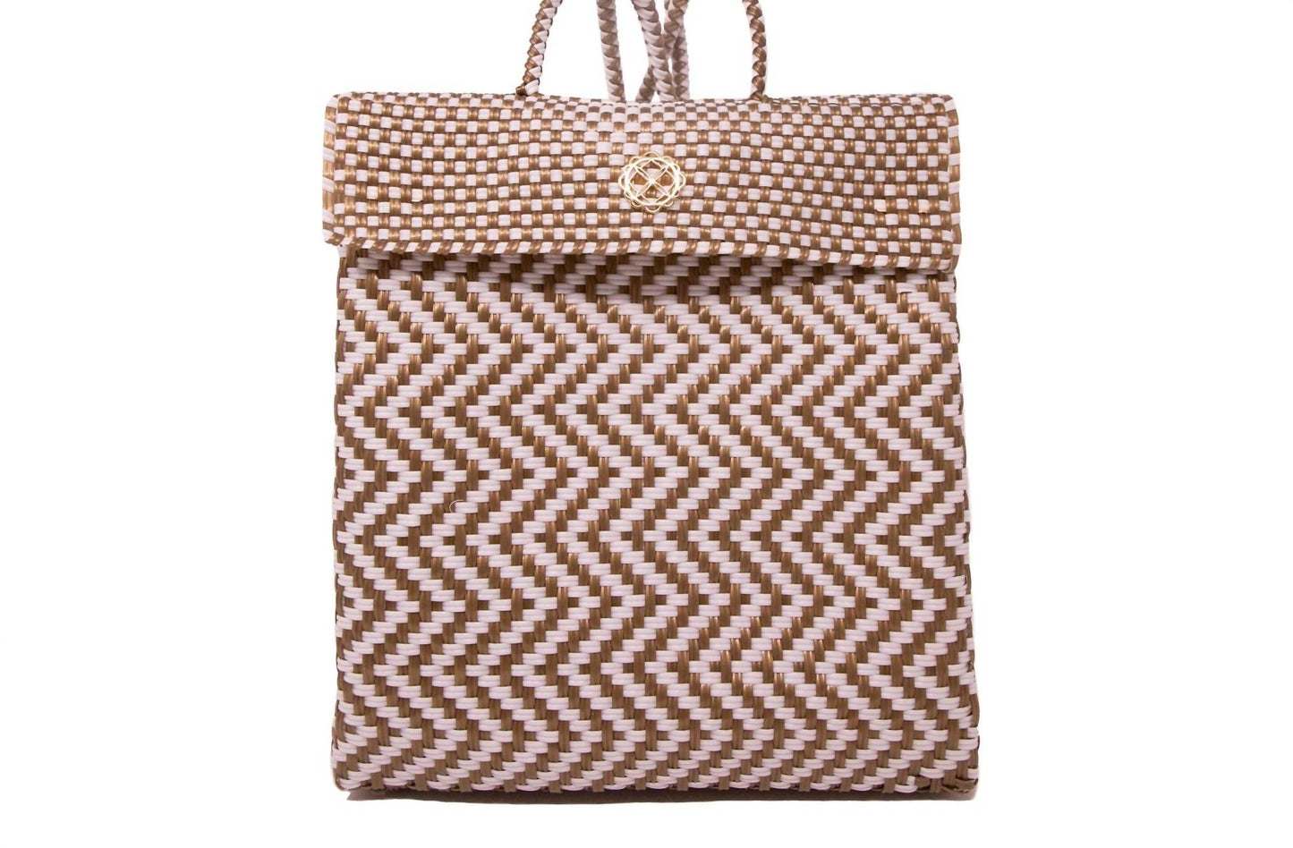 Handgemachter Chevron-Rucksack für Damen, Größe M