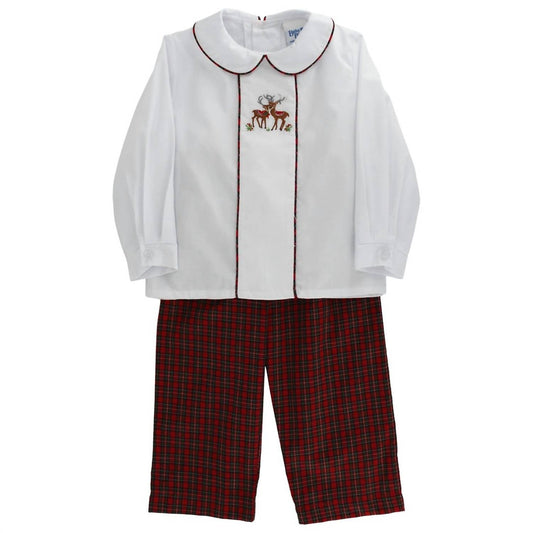 Rentier-Set mit schicken Hosen und Schottenkaro für Kinder