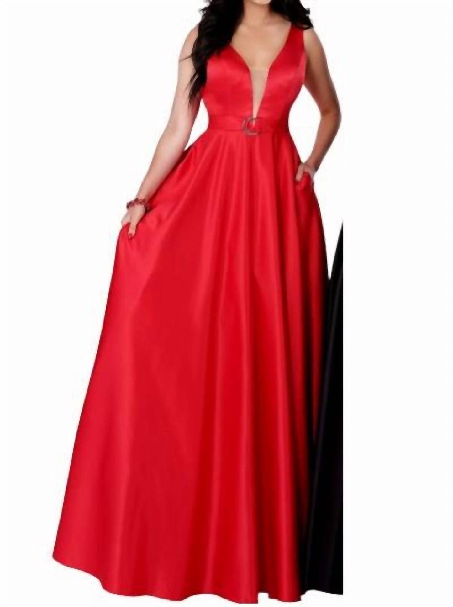 Satin-Abschlussballkleid