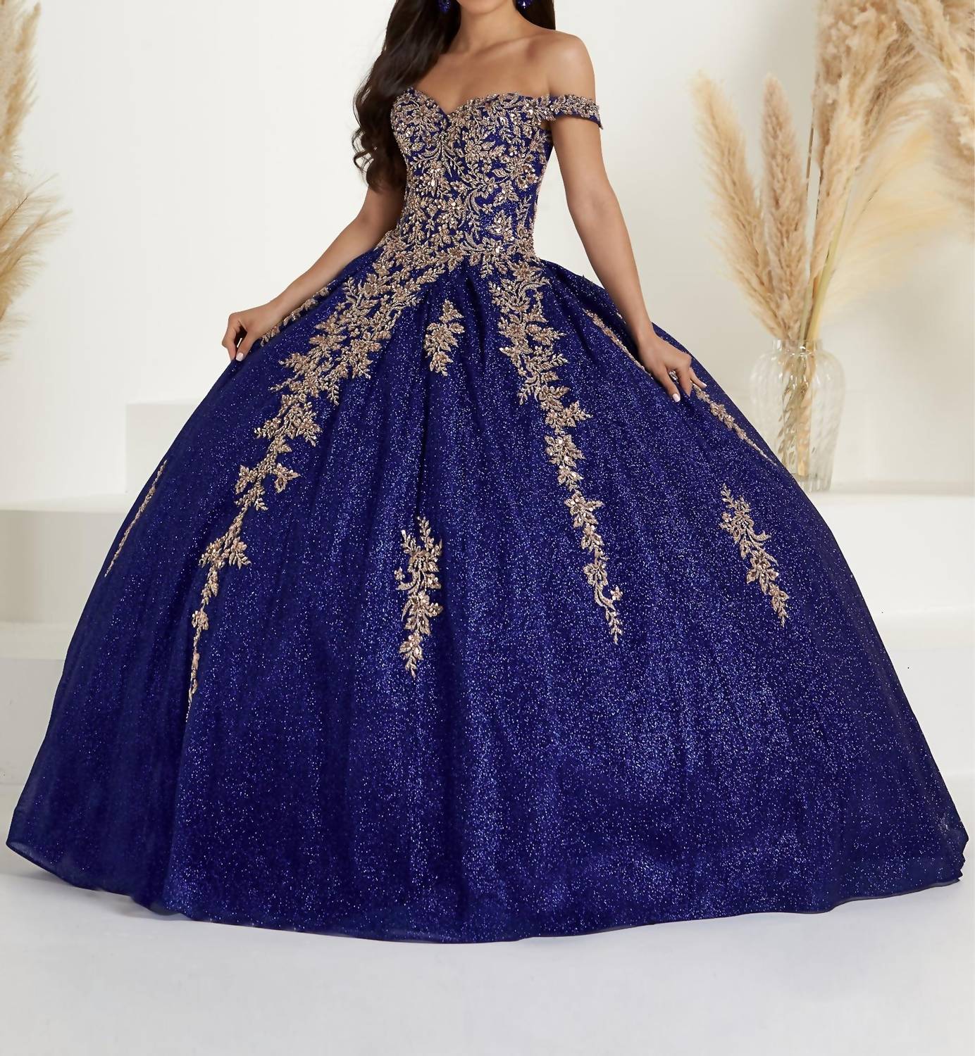 Plissierter Off-Shoulder Quinceañera-Kleid